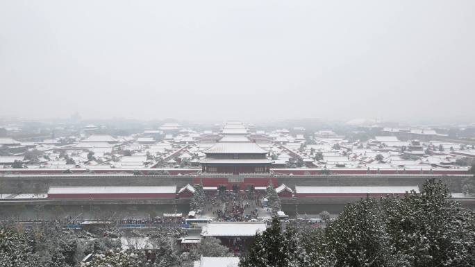 【4K】冬天雪景 长城 故宫 角楼延时