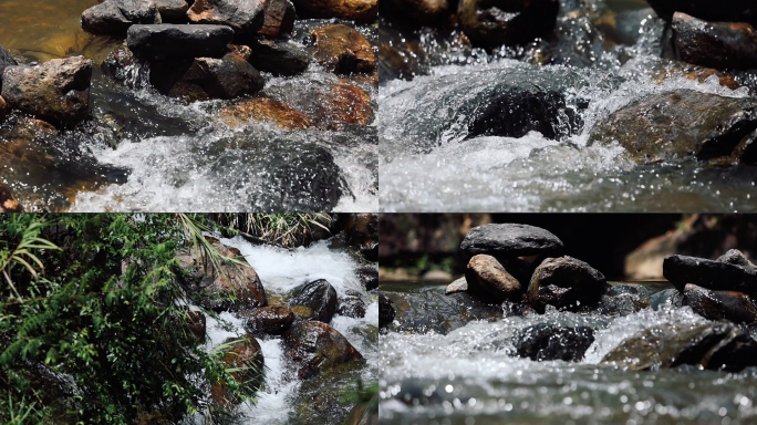 慢动作 深山林间小溪 溪流 溪水  升格