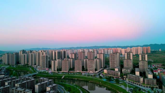 重庆文城市旅城航拍空镜头