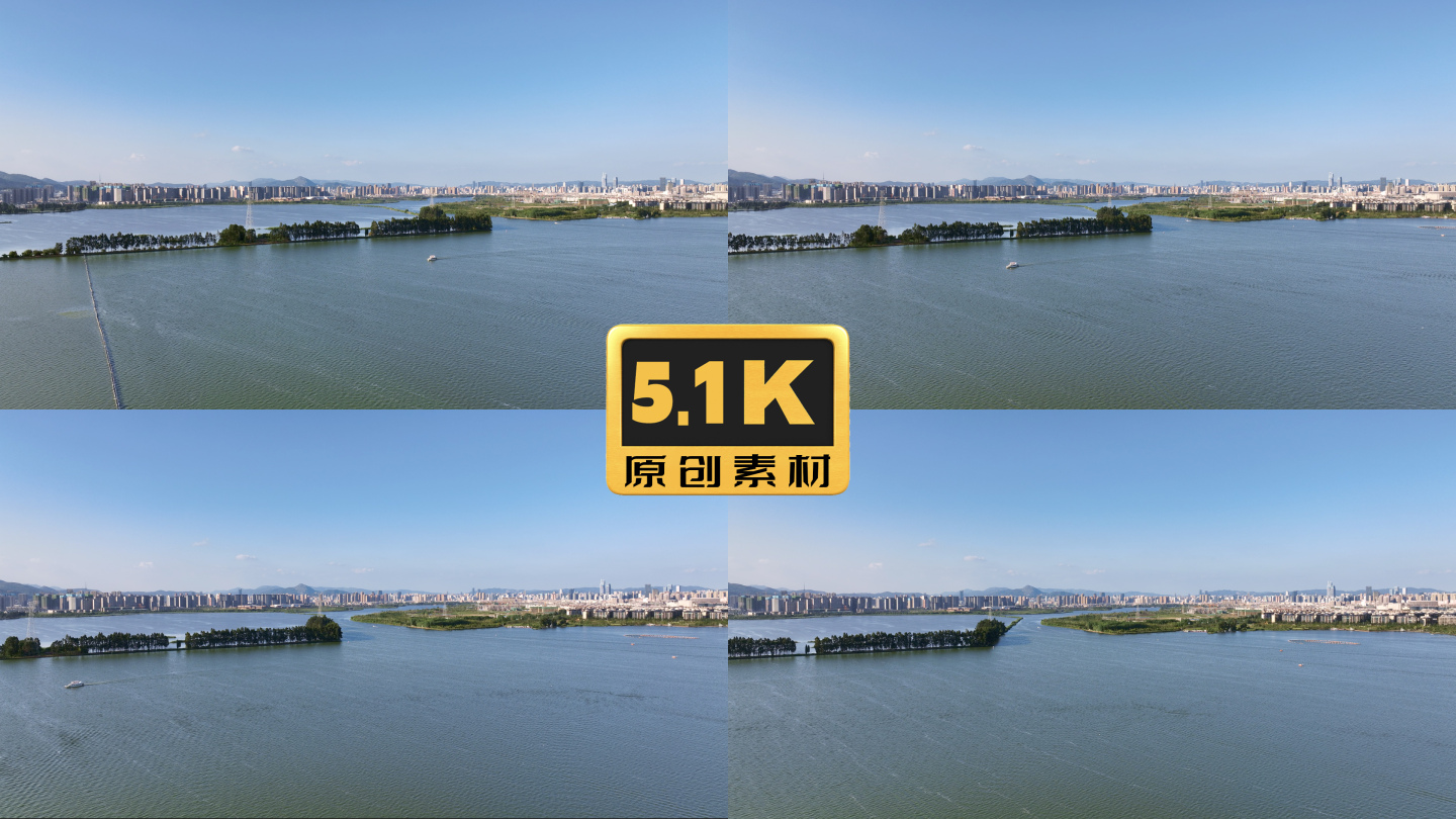 5K-滇池入海口，滇池水系，滇池航拍