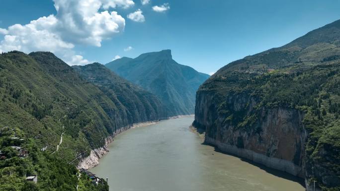 重庆三峡夔门航拍视频6