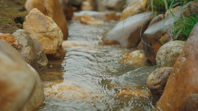 4k山泉水河流小溪水流小河流淌