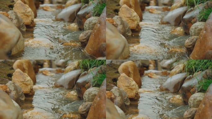 4k山泉水河流小溪水流小河流淌