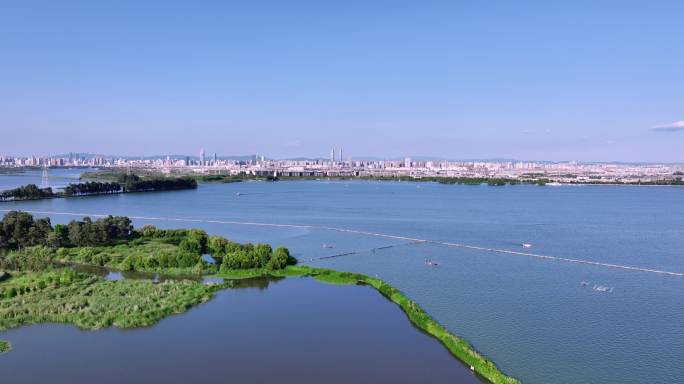 5K-滇池湿地公园，滇池海埂大坝航拍