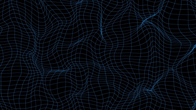 4K蓝色网格波浪流动无缝循环