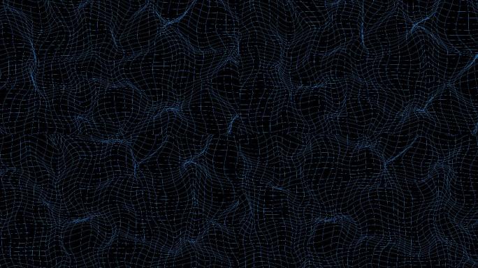 4K蓝色网格波浪流动无缝循环
