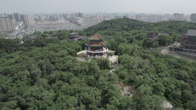 吉林北山公园航拍空镜