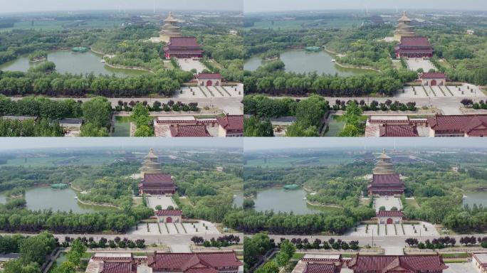 山东省庆云县海岛金山寺航拍