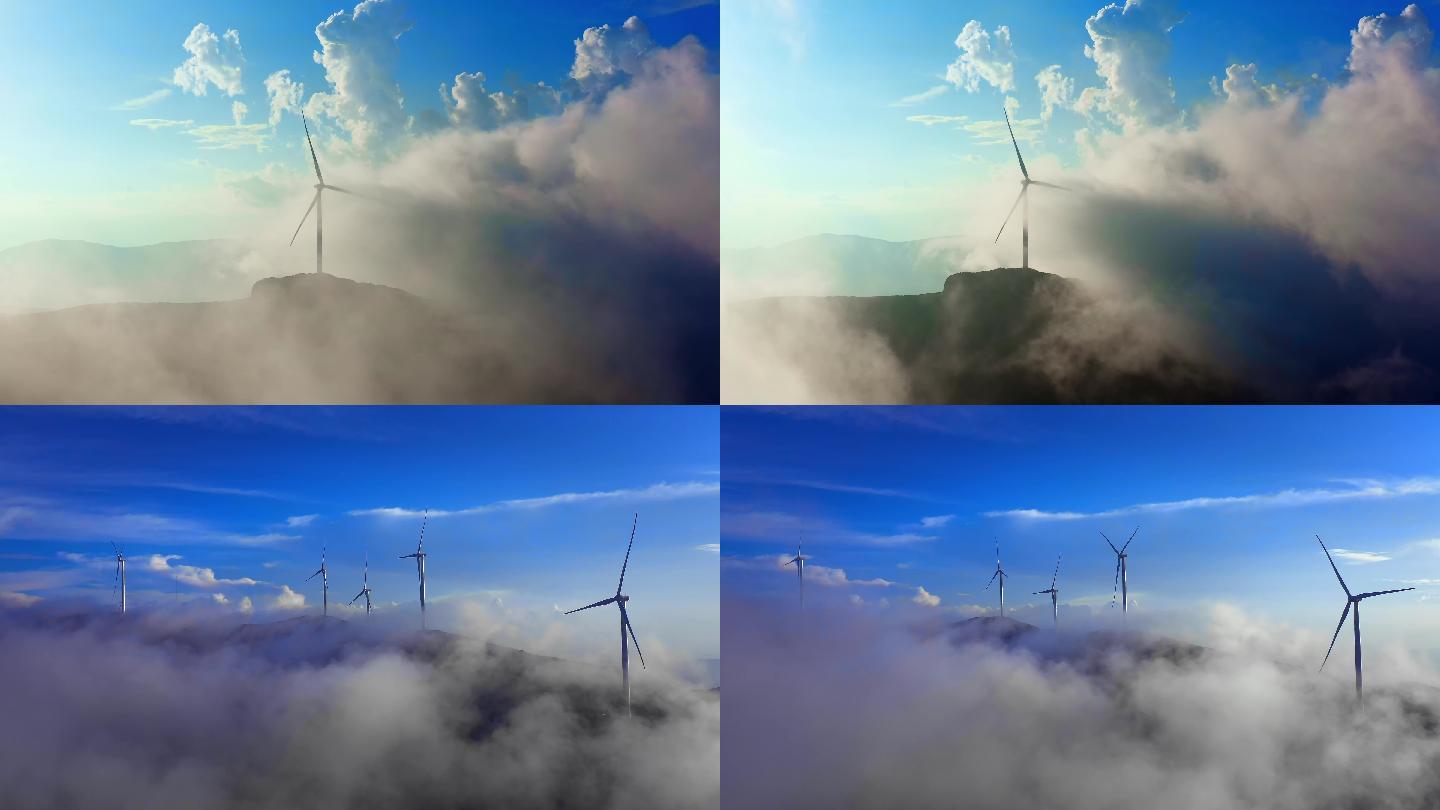 航拍风力发电 4k素材
