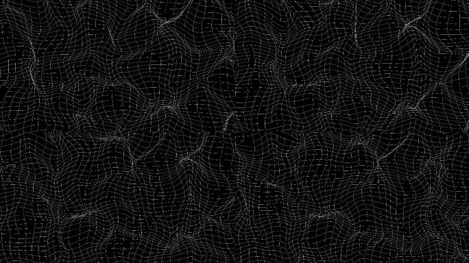 4K白色线条网格波浪流动无缝循环