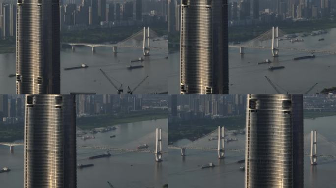 武汉绿地大厦前景拍长江二桥