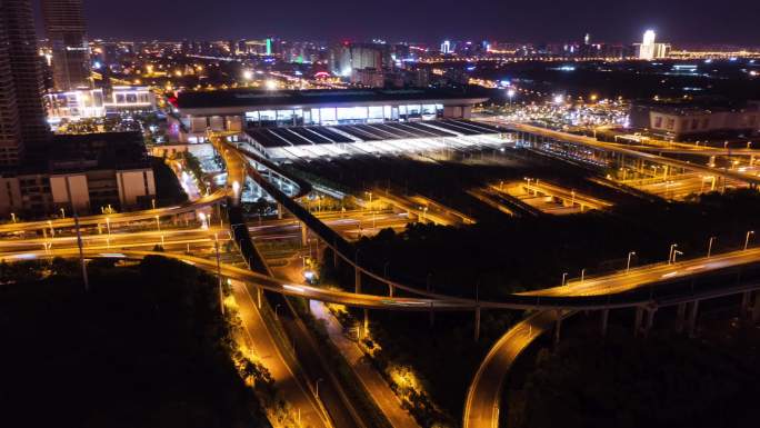 合肥南站夜景 合肥南站 合肥夜景延时