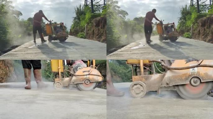 乡村水泥路保养整理水泥路面工程机械割缝机