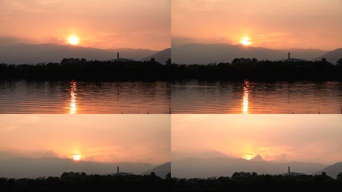 延时摄影4K｜颐和园昆明湖的日落