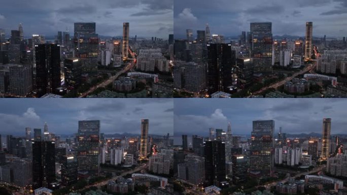南山软件产业园腾讯夜景航拍4k