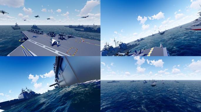 4K 中国海军和航母战斗群台海演习
