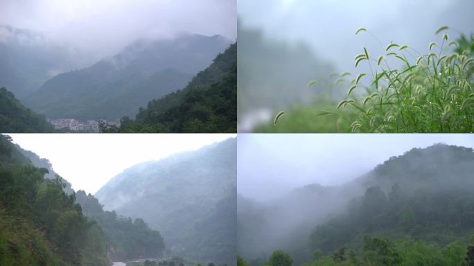 山雾 云雾 山中下雨 雨后空境