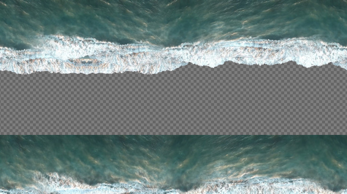 海浪拍打沙滩无限循环无限拼接含通道文件