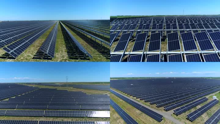 新能源航拍光伏发电太阳能版新能源发电