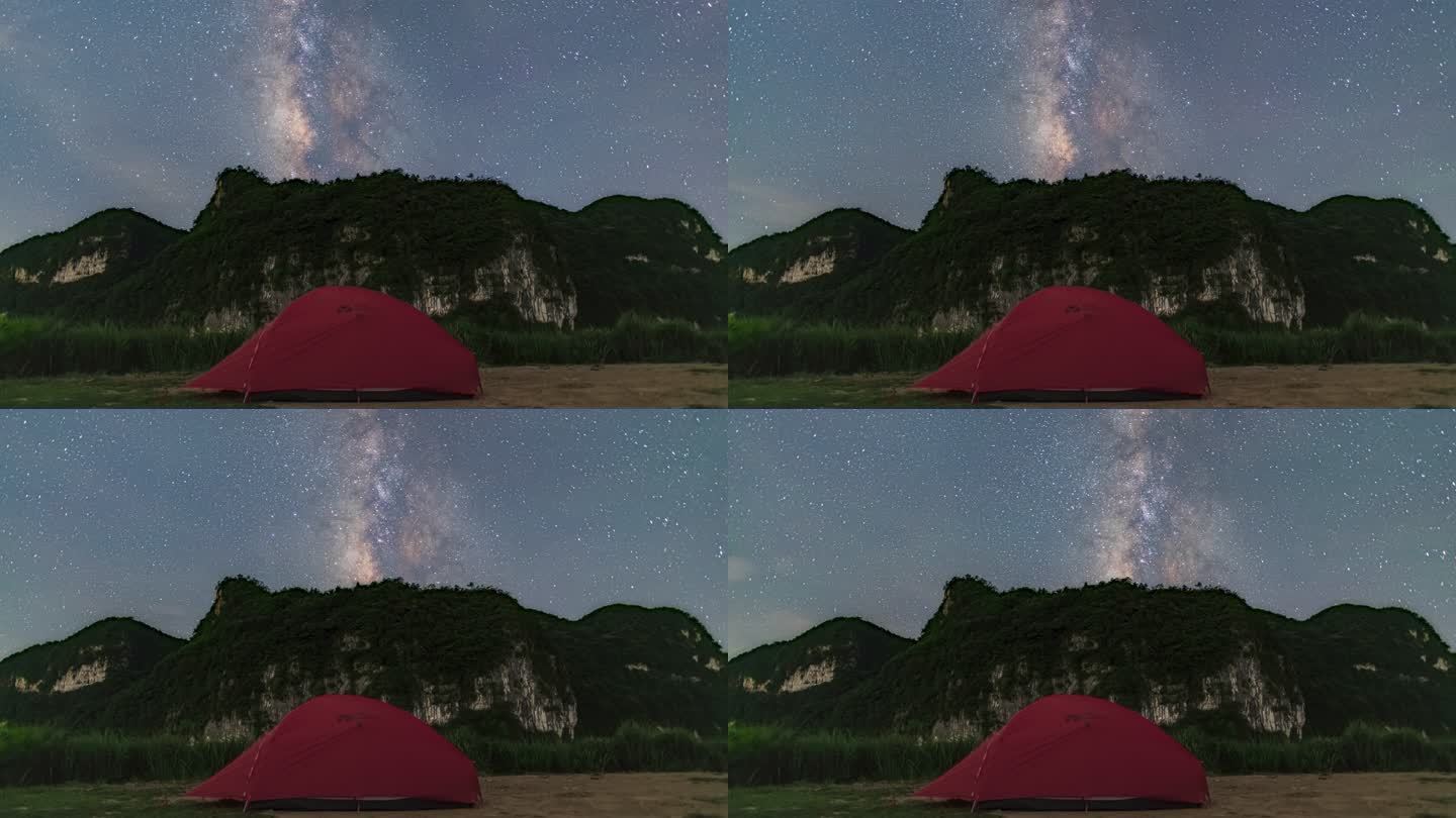 银河星空下的帐篷