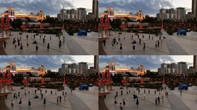 广场上的藏族广场舞