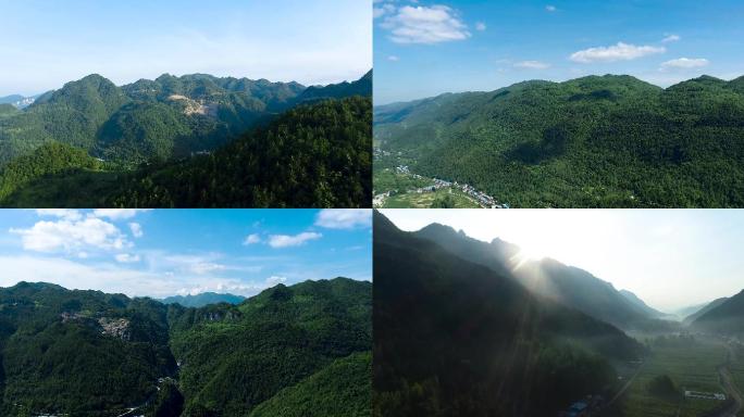 航拍云阳上坝群山 大山 高山 千沟万壑