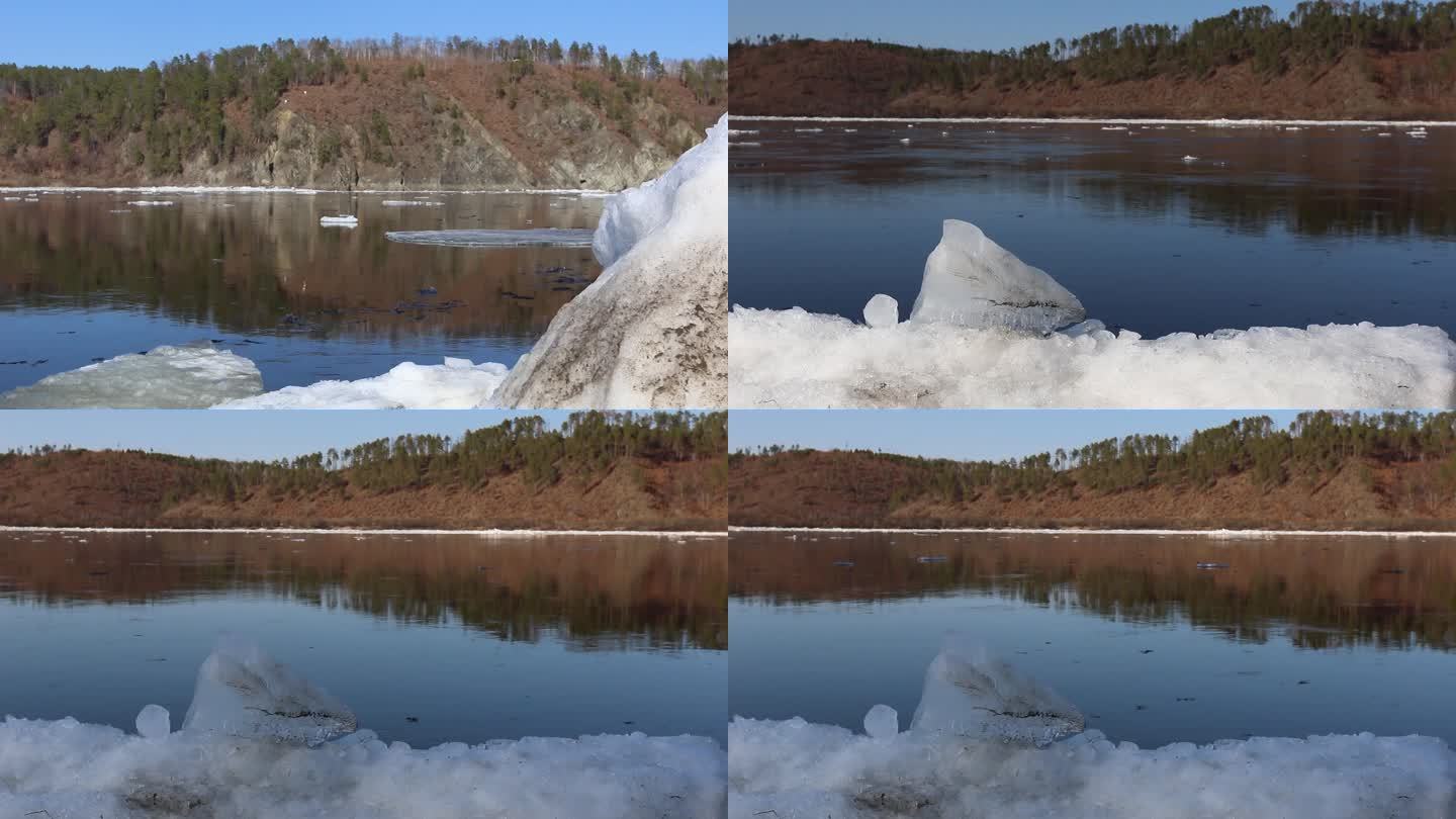 黑水兴安塔河 河流上冰雪的融化