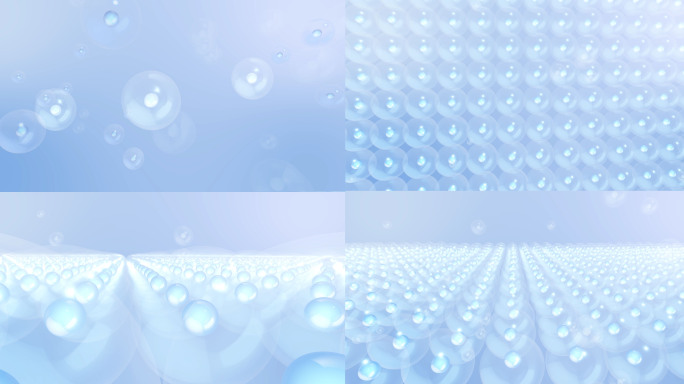精华液水珠细胞原子三维视频