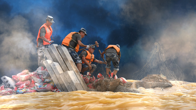 抗洪救灾AE模板