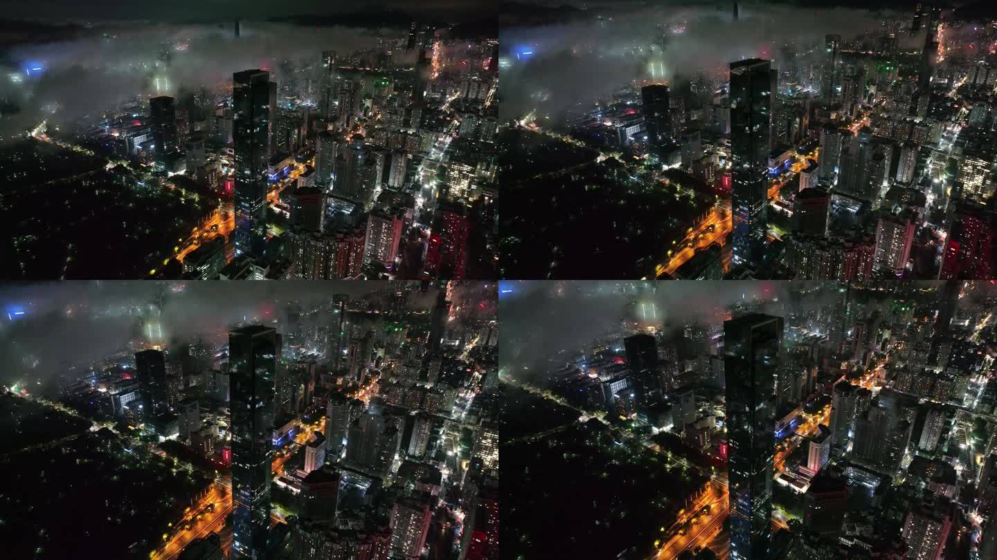 汉国大厦夜景航拍