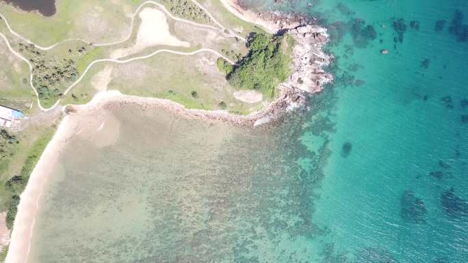 航拍海南最美一线海景海岸线