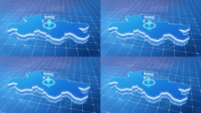 利州区蓝色科技感定位立体地图