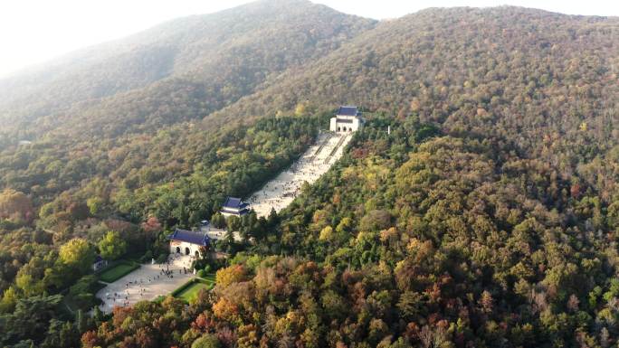 南京市钟山风景名胜区中山陵景区秋景航拍