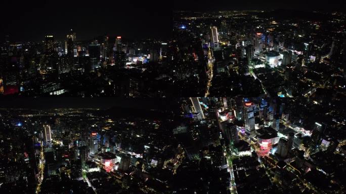 南京夜景新街口航拍