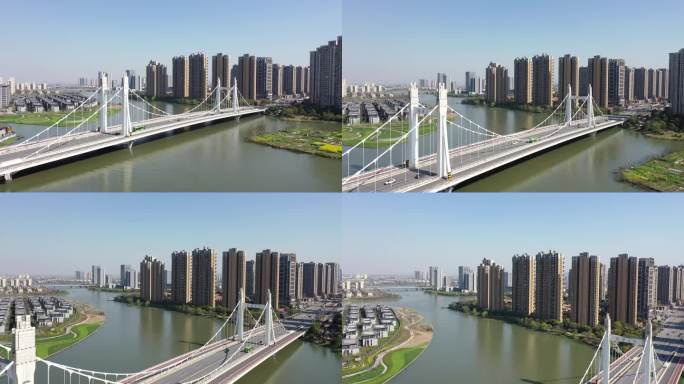 镜湖大桥绍兴城市交通跨河大桥现代建筑