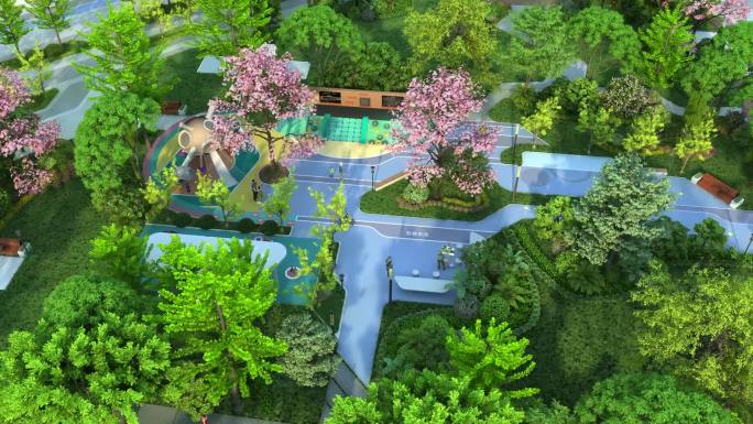 三维3D住宅儿童游乐园  小区园林