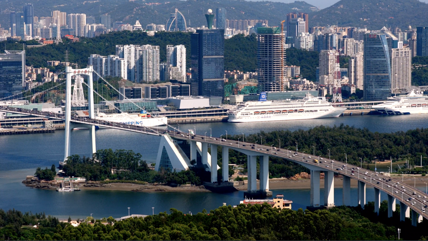 4k 白天的海沧大桥 厦门 海上跨海大桥