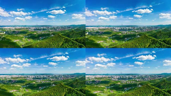重庆大学城观景台全景航拍空镜头