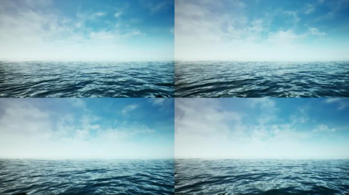 蓝天海面海天一色海水视频素材