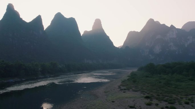 广西桂林阳朔下龙桂林山水航拍