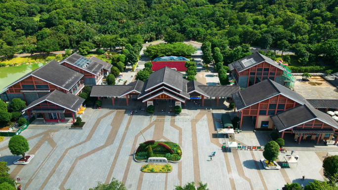 青秀山北门航拍观音禅寺青秀山景区4K南宁