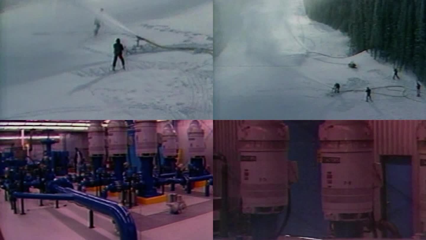 80年代人工造雪雪地雪山
