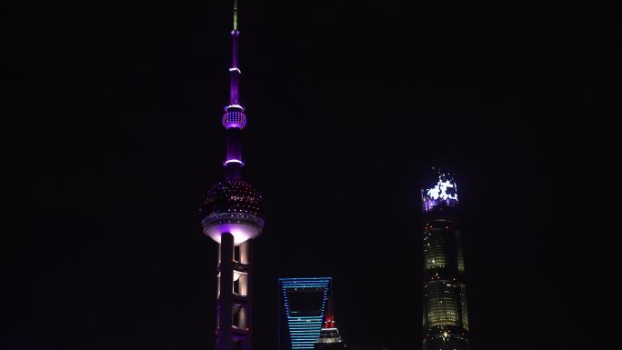 上海外滩夜景东方明珠塔延时游船夜景
