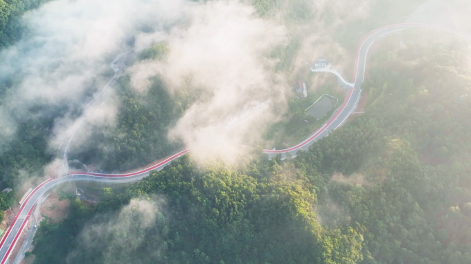 乡村公路乡村振兴山间公路公路云雾美丽乡村