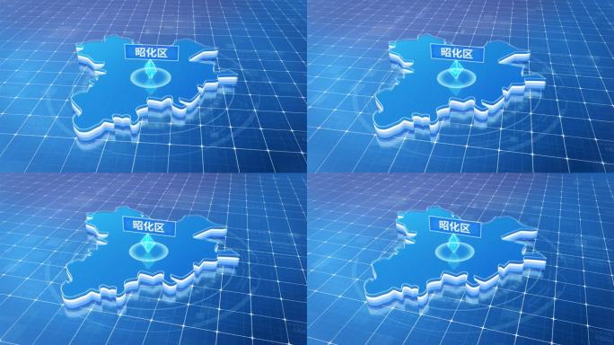 昭化区蓝色科技感定位立体地图