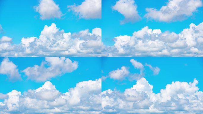 蓝天白云壮观延时摄影4K