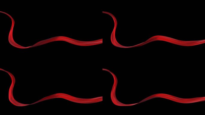 原创红绸红丝带飘动含通道mov