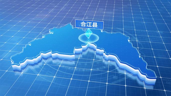 合江县蓝色科技感定位立体地图