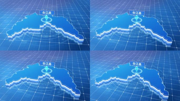 合江县蓝色科技感定位立体地图
