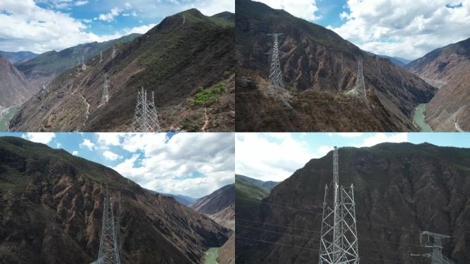 山顶高压线建设施工